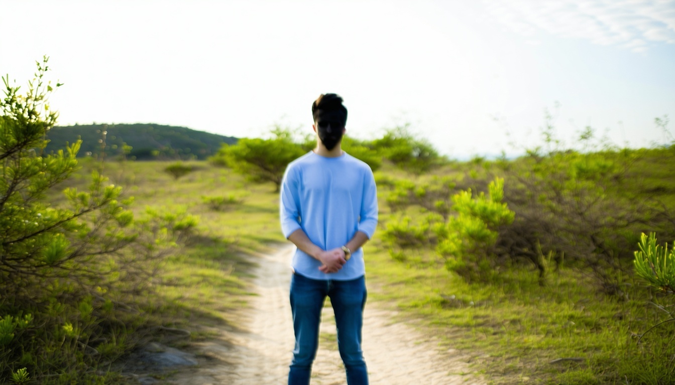 Person experiencing clarity after following a transformational path